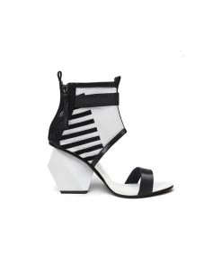 Jady Rose NEW ARRIVALS JadyRose | NOTEPAD Mesh Upper White Leather Sandals