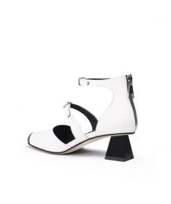 Jady Rose JadyRose | Genuine Leather Block Color Equilateral Trapezoid Heeled Sandal - Cream NEW ARRIVALS 9 Jady Rose JadyRose | Genuine Leather Block Color Equilateral Trapezoid Heeled Sandal - Cream NEW ARRIVALS