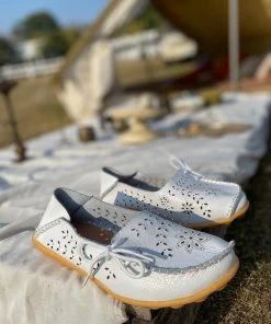 ATC Side Tie Laser Cut Round-Toe Loafers - MAMA LOVE