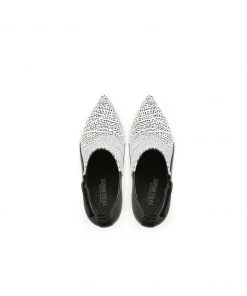 Jady Rose JadyRose | Triangled Silver High Heel Cut Out White Leather Platform Ankle Boots