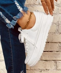 HT EN BLOOM | RUBY TOE CAP SNEAKERS WHITE NEW ARRIVALS