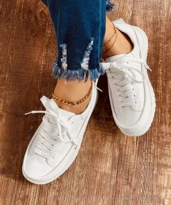HT EN BLOOM | RUBY TOE CAP SNEAKERS WHITE NEW ARRIVALS