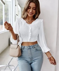 DY NEW ARRIVALS PEPPERS CROP TOP - WHITE