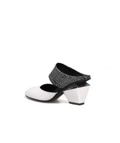 Jady Rose JadyRose | TINA Geometric Heel White Leather Sandal