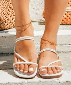 HT EN BLOOM | WHITE RHINESTONE STRAP THONG NEW ARRIVALS