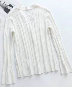 MY Smaibulun Doll | TAMIA Bell Cuff Knit Shirt Jacket - White