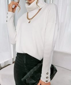 MY Smaibulun | White Oversized Collar Turtleneck Knit Sweater New In Clothing 13 MY Smaibulun | White Oversized Collar Turtleneck Knit Sweater New In Clothing