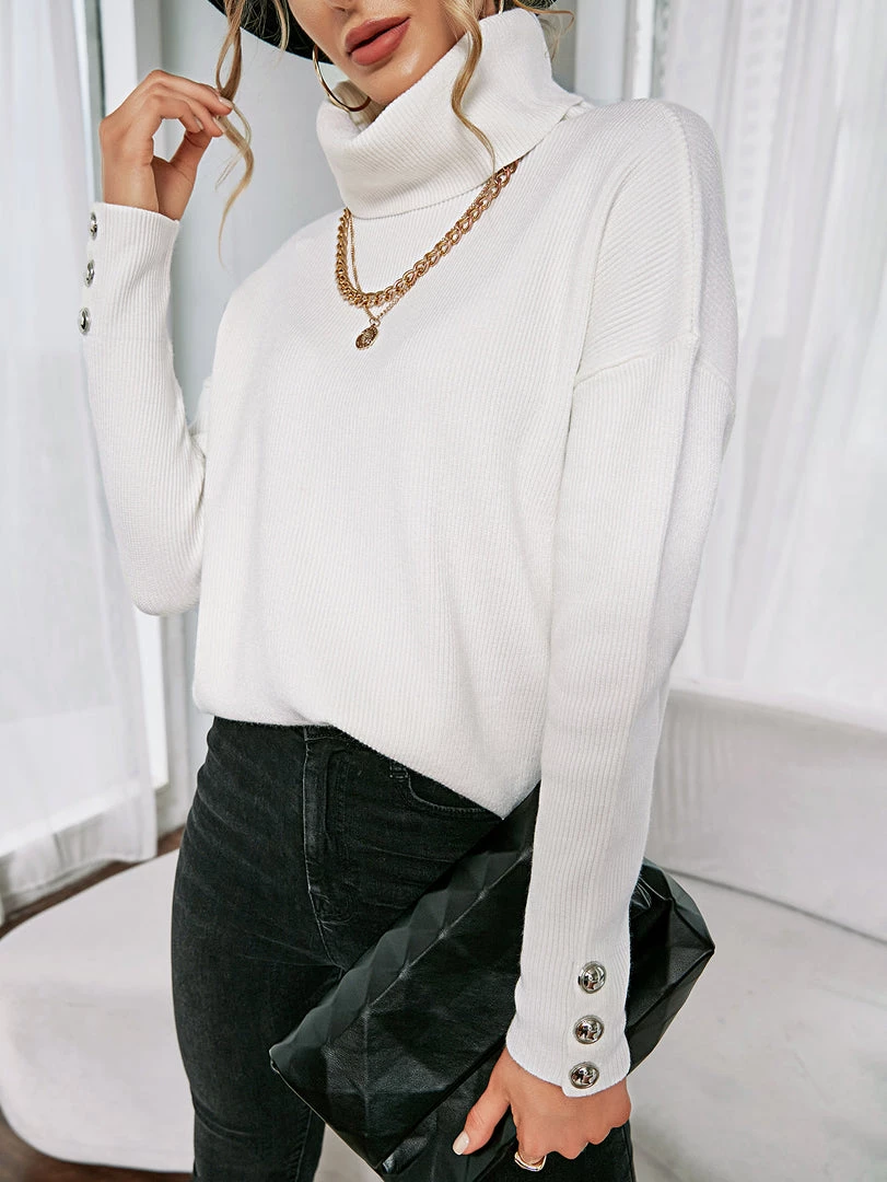 MY Smaibulun | White Oversized Collar Turtleneck Knit Sweater New In Clothing 5 MY Smaibulun | White Oversized Collar Turtleneck Knit Sweater New In Clothing