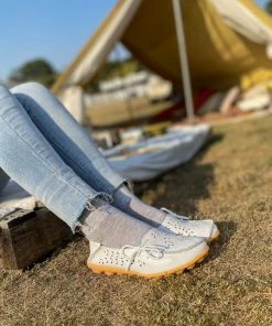 ATC Side Tie Laser Cut Round-Toe Loafers - MAMA LOVE