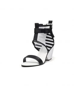 Jady Rose NEW ARRIVALS JadyRose | NOTEPAD Mesh Upper White Leather Sandals