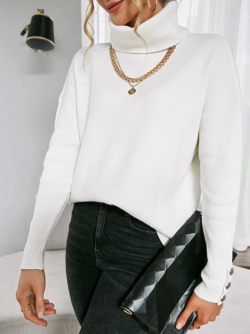 MY Smaibulun | White Oversized Collar Turtleneck Knit Sweater New In Clothing 6 MY Smaibulun | White Oversized Collar Turtleneck Knit Sweater New In Clothing