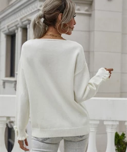 MY Smaibulun | DARIUS Drop Shoulder V-neck Knit Top - White 11 MY Smaibulun | DARIUS Drop Shoulder V-neck Knit Top - White