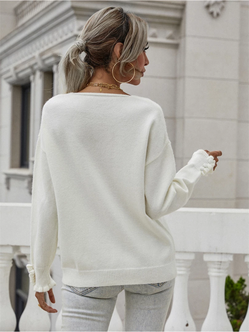 MY Smaibulun | DARIUS Drop Shoulder V-neck Knit Top - White 6 MY Smaibulun | DARIUS Drop Shoulder V-neck Knit Top - White