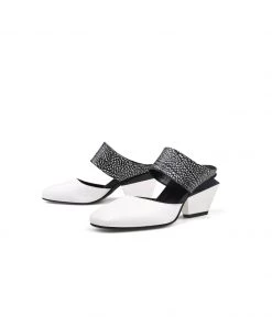 Jady Rose JadyRose | TINA Geometric Heel White Leather Sandal