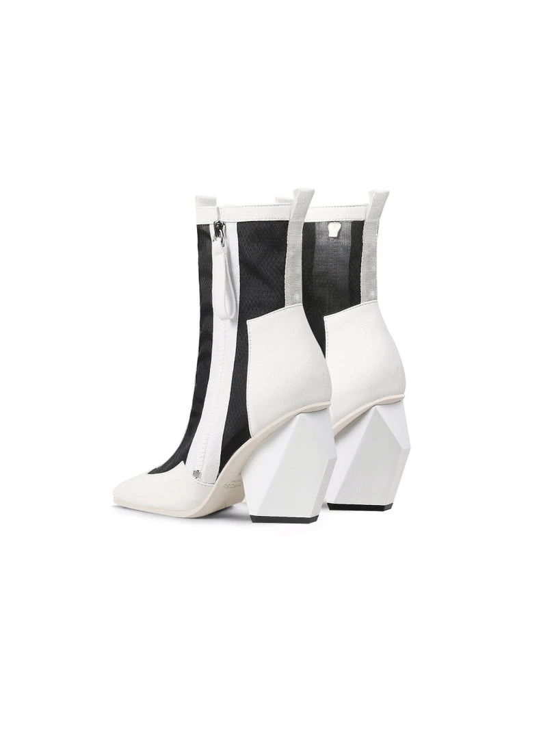 Jady Rose NEW ARRIVALS JadyRose | Geometry Block Heel Summer Boots - White 6 Jady Rose NEW ARRIVALS JadyRose | Geometry Block Heel Summer Boots - White