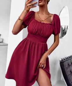 DY MAUDE MINI DRESS - WINE New In Clothing
