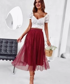 DY New In Clothing ELISHEBA PRINCESS SKIRT - WINE 10 DY New In Clothing ELISHEBA PRINCESS SKIRT - WINE