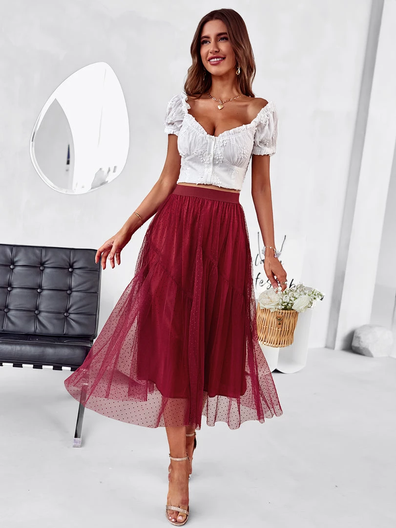 DY New In Clothing ELISHEBA PRINCESS SKIRT - WINE 5 DY New In Clothing ELISHEBA PRINCESS SKIRT - WINE