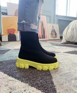 YL New In Shoes En Bloom | Yellow Ugly Sole Sock Boots