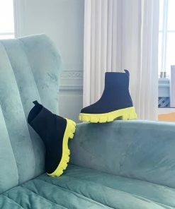 YL New In Shoes En Bloom | Yellow Ugly Sole Sock Boots
