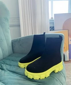 YL New In Shoes En Bloom | Yellow Ugly Sole Sock Boots