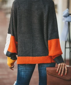 MY Smaibulun | ROVENA Yellow Contrasting Colors Knit Sweater New In Clothing