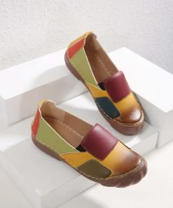 Splicing Contrast Non-skid Loafer - SIKETU