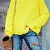 MY Smaibulun | LECIA Neon Yellow Crew Neck Knit Jumper