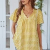 DY ROSENDA GINGHAM TOP - YELLOW NEW ARRIVALS