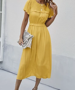 DY IOLANA Midi Dress - Yellow