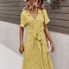 DY New In Clothing LORRIE SHIRT MIDI DRESS - YELLOW
