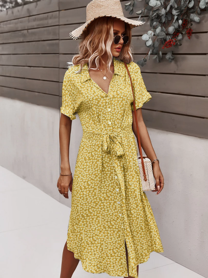 DY New In Clothing LORRIE SHIRT MIDI DRESS - YELLOW 1 DY New In Clothing LORRIE SHIRT MIDI DRESS - YELLOW