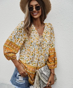 DY GLENNA BOHO TOP - YELLOW