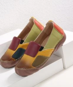 Splicing Contrast Non-skid Loafer - SIKETU