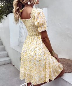 DY MONTA MINI DRESS - YELLOW FLORAL
