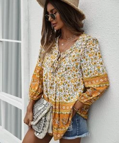 DY GLENNA BOHO TOP - YELLOW