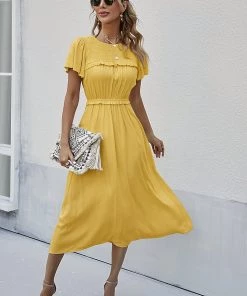 DY IOLANA Midi Dress - Yellow