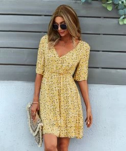 REMEDY MINI DRESS - YELLOW New In Clothing