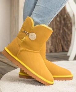 XH SMAIBULUN UGG™ | Faux Fur-Lined Classic Side Button Suede Boot New In Shoes