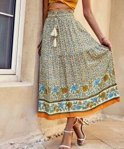 DY ARGIE BOHO SKIRT - YELLOW PRINT NEW ARRIVALS