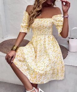 DY MONTA MINI DRESS - YELLOW FLORAL