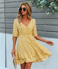 REMEDY MINI DRESS - YELLOW New In Clothing