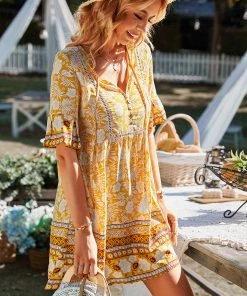DY NEW ARRIVALS LUISYANA MINI DRESS - YELLOW PRINT 8 DY NEW ARRIVALS LUISYANA MINI DRESS - YELLOW PRINT