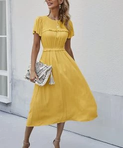 DY IOLANA Midi Dress - Yellow