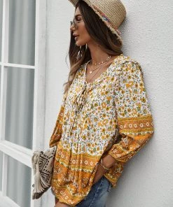 DY GLENNA BOHO TOP - YELLOW