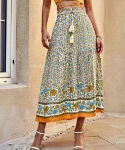 DY ARGIE BOHO SKIRT - YELLOW PRINT NEW ARRIVALS