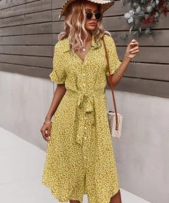 DY New In Clothing LORRIE SHIRT MIDI DRESS - YELLOW 10 DY New In Clothing LORRIE SHIRT MIDI DRESS - YELLOW