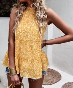 DY New In Clothing MOLLIE TOP - YELLOW PRINT 9 DY New In Clothing MOLLIE TOP - YELLOW PRINT