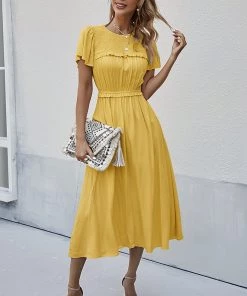 DY IOLANA Midi Dress - Yellow