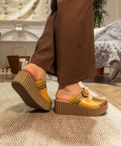 JF NEW ARRIVALS SOFFIA | Genuine Leather Yellow Ribbed-Sole Floral Appliqued Platform Sandals Clogs 13 JF NEW ARRIVALS SOFFIA | Genuine Leather Yellow Ribbed-Sole Floral Appliqued Platform Sandals Clogs